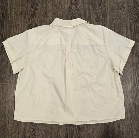 NWT Future Collective Jenny K. Lopez Women's Blouse Shirt Beige/Cream XXL - Picture 2 of 5